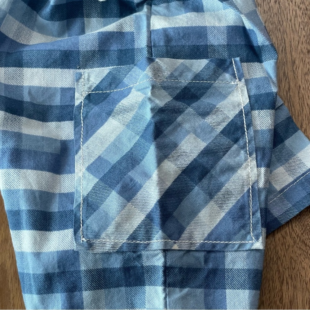 Vintage Tender Touch Baby Handcrafted Blue Plaid Cotton Romper Newborn-Preemie‎ - Picture 5 of 13